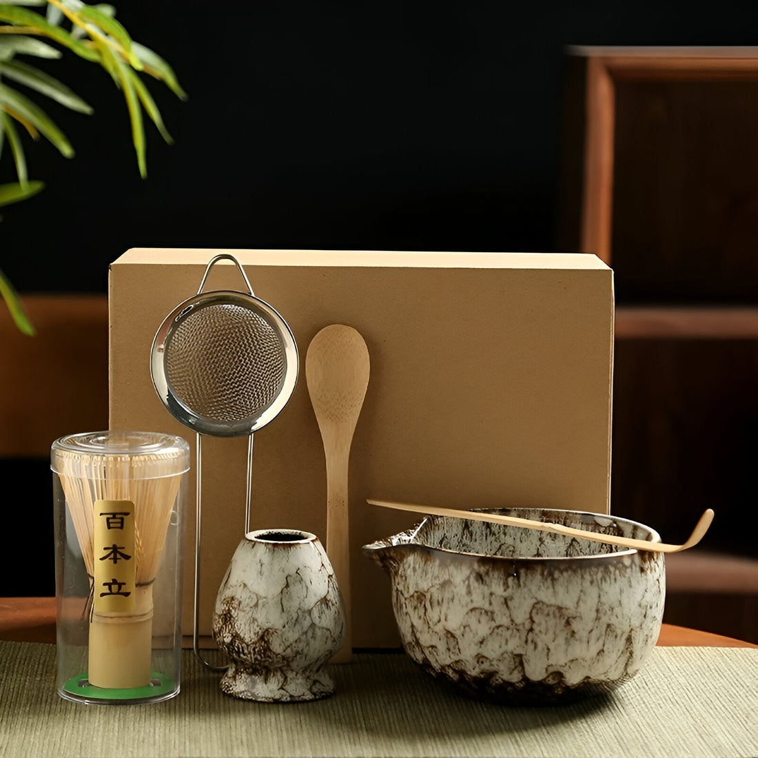 Matcha Teeset | Japanisches Teeservice 6-teilig für Teezubereitung