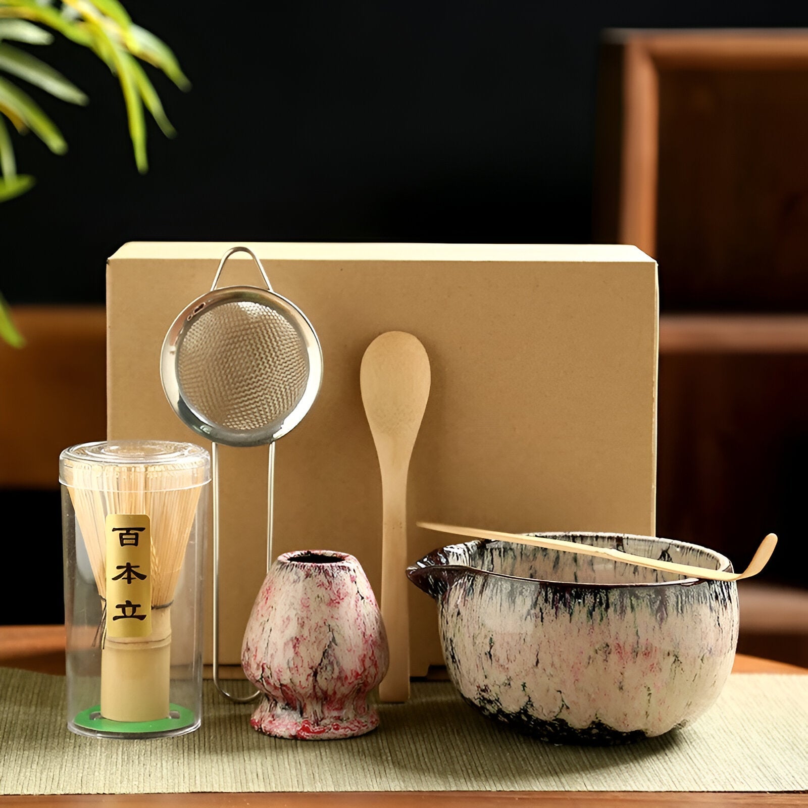 Matcha Teeset | Japanisches Teeservice 6-teilig für Teezubereitung