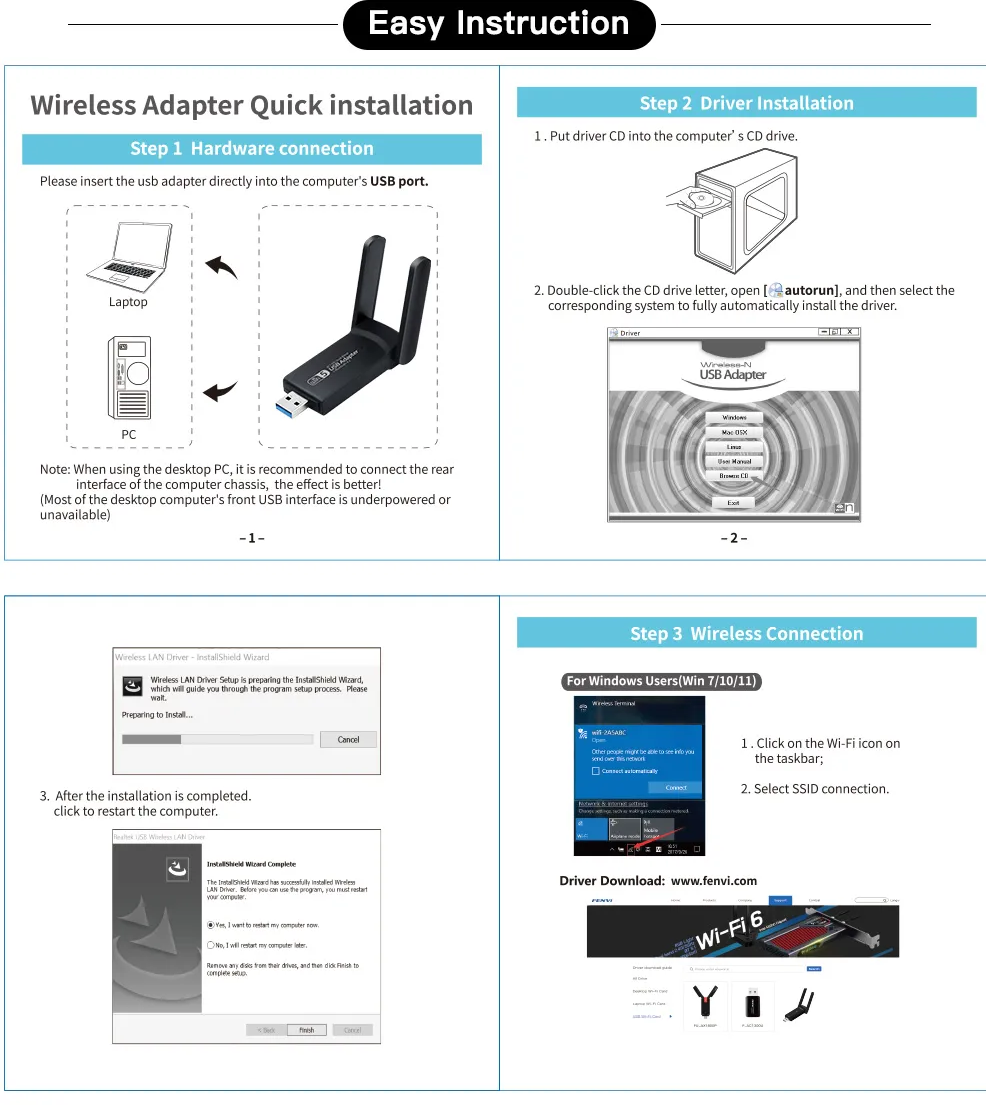 Zelara™ WLAN-USB-Adapter | Drahtloser Netzwerkkartenempfänger