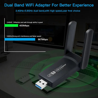 Zelara™ WLAN-USB-Adapter | Drahtloser Netzwerkkartenempfänger