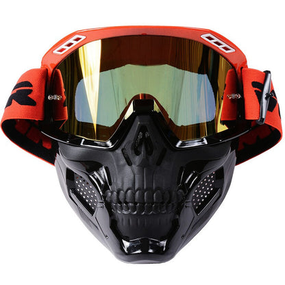 Motorradbrille mit Abnehmbarer Gesichtsmaske