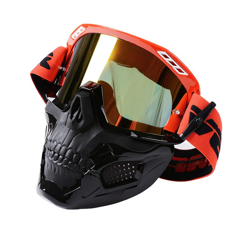 Motorradbrille mit Abnehmbarer Gesichtsmaske