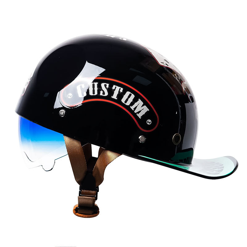 Motorradhelm im Vintage-Baseballkappe-Stil