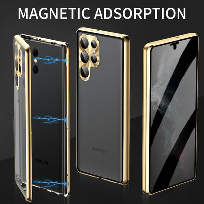 Mit doppelseitigem Metallrahmen, magnetischer Glas-Telefonhülle für Samsung Galaxy S24 S23