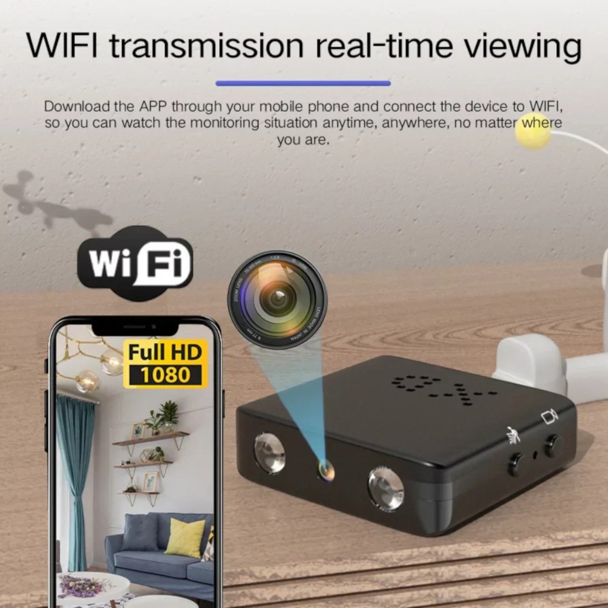 Kamera Micro HD mit WiFi und Audio – Kompakte Sicherheit mit Nachtsicht – StealthView