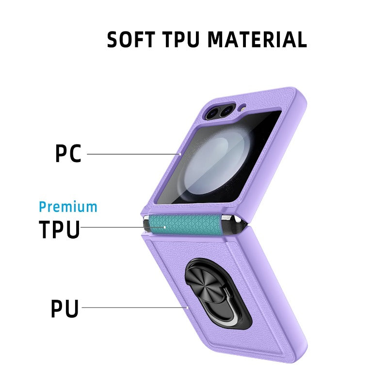 Militärisch abgestufte, ultradünne Handyhülle mit Faltbildschirm und gehärteter Glasfolie für Samsung Galaxy Z Flip 5