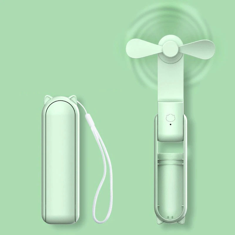 Tragbarer Wiederaufladbarer Ventilator | 3 Geschwindigkeiten, Faltbar und Powerbank