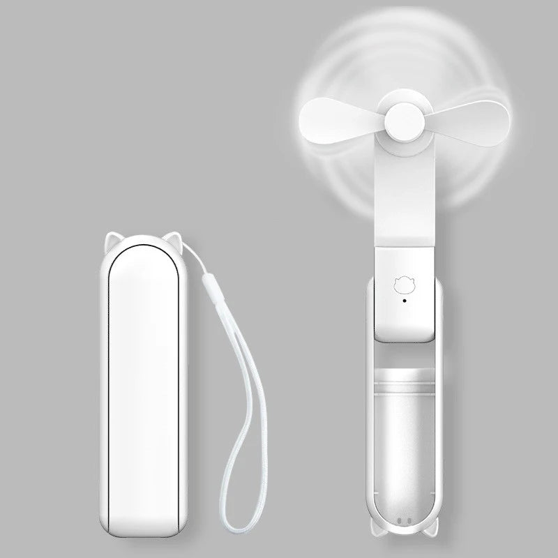 Tragbarer Wiederaufladbarer Ventilator | 3 Geschwindigkeiten, Faltbar und Powerbank