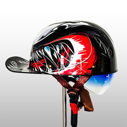 Motorrad-Halbhelm im Retro-Baseballkappen-Stil