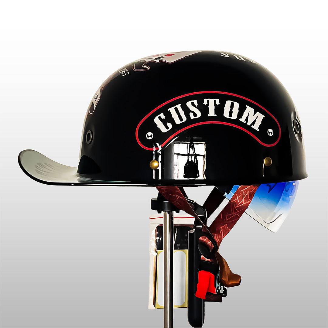 Motorrad-Halbhelm im Retro-Baseballkappen-Stil