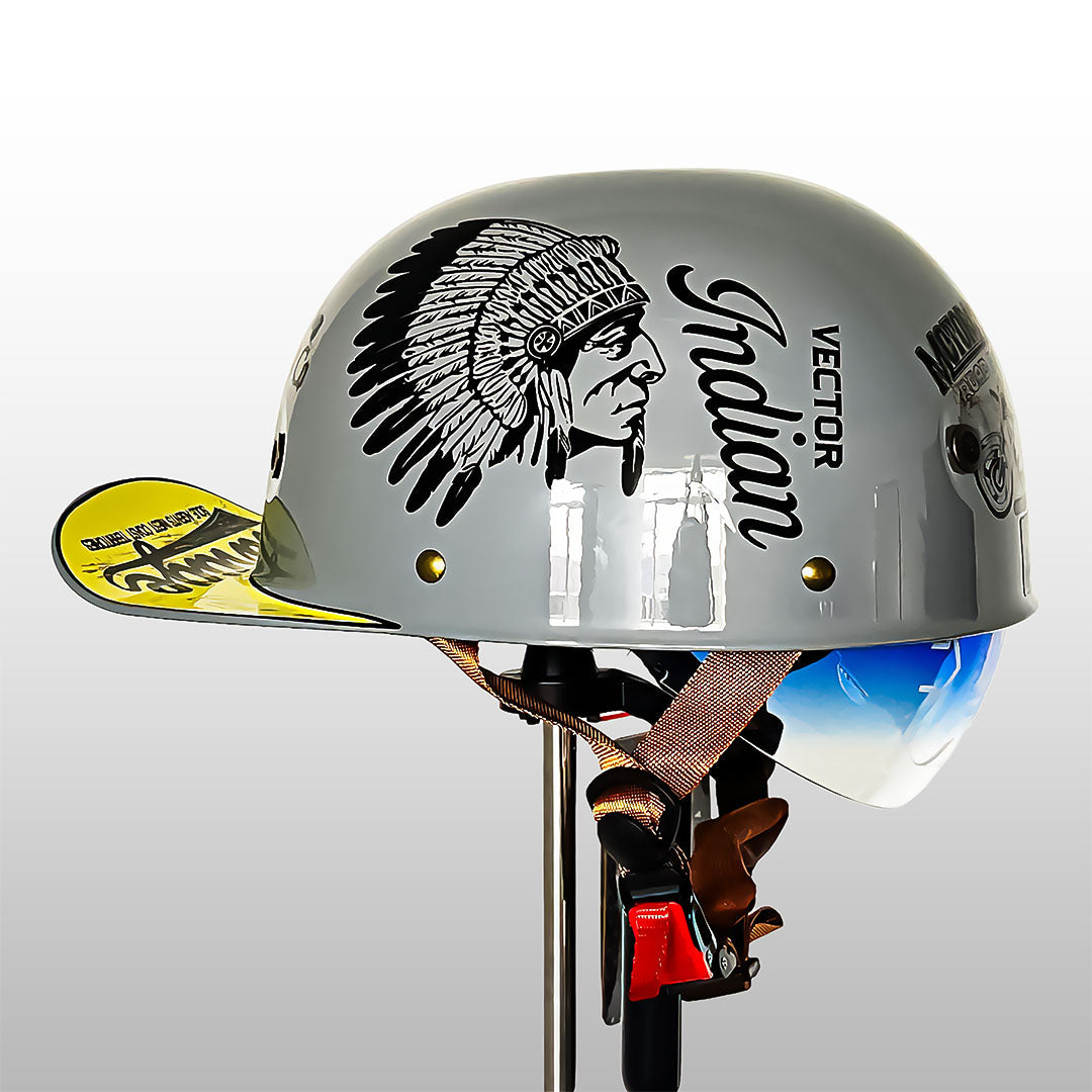Motorrad-Halbhelm im Retro-Baseballkappen-Stil