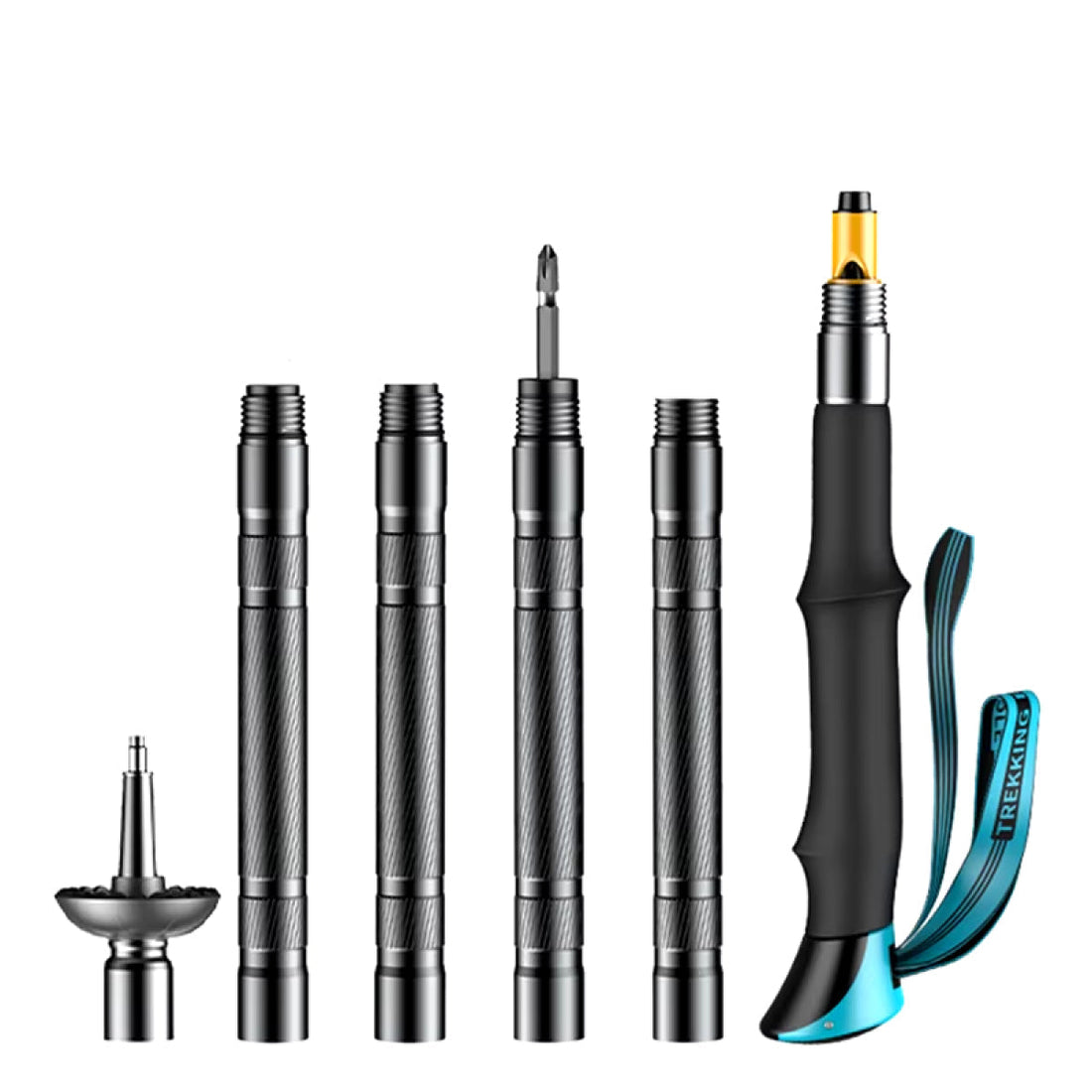 Taktischer Trekkingstock aus Aluminium 6061 T6 mit Multitool – Modular, Verstellbar, Bruchsicher