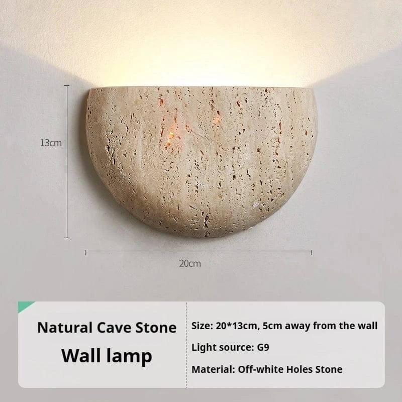 Naturstein LED Wandleuchte Halbkreis | Wandleuchte Innen