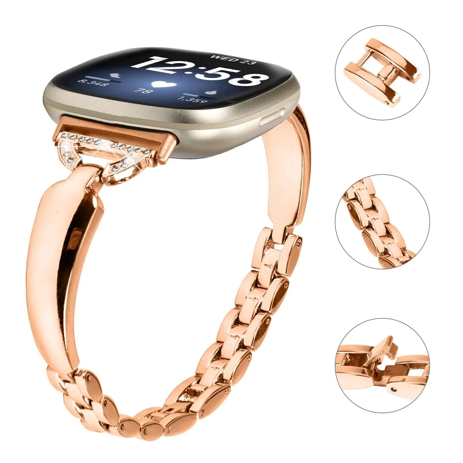 Steel Blossom Crystal Band für Fitbit Versa 3 | Fitbit Versa 4 | Fitbit Sense