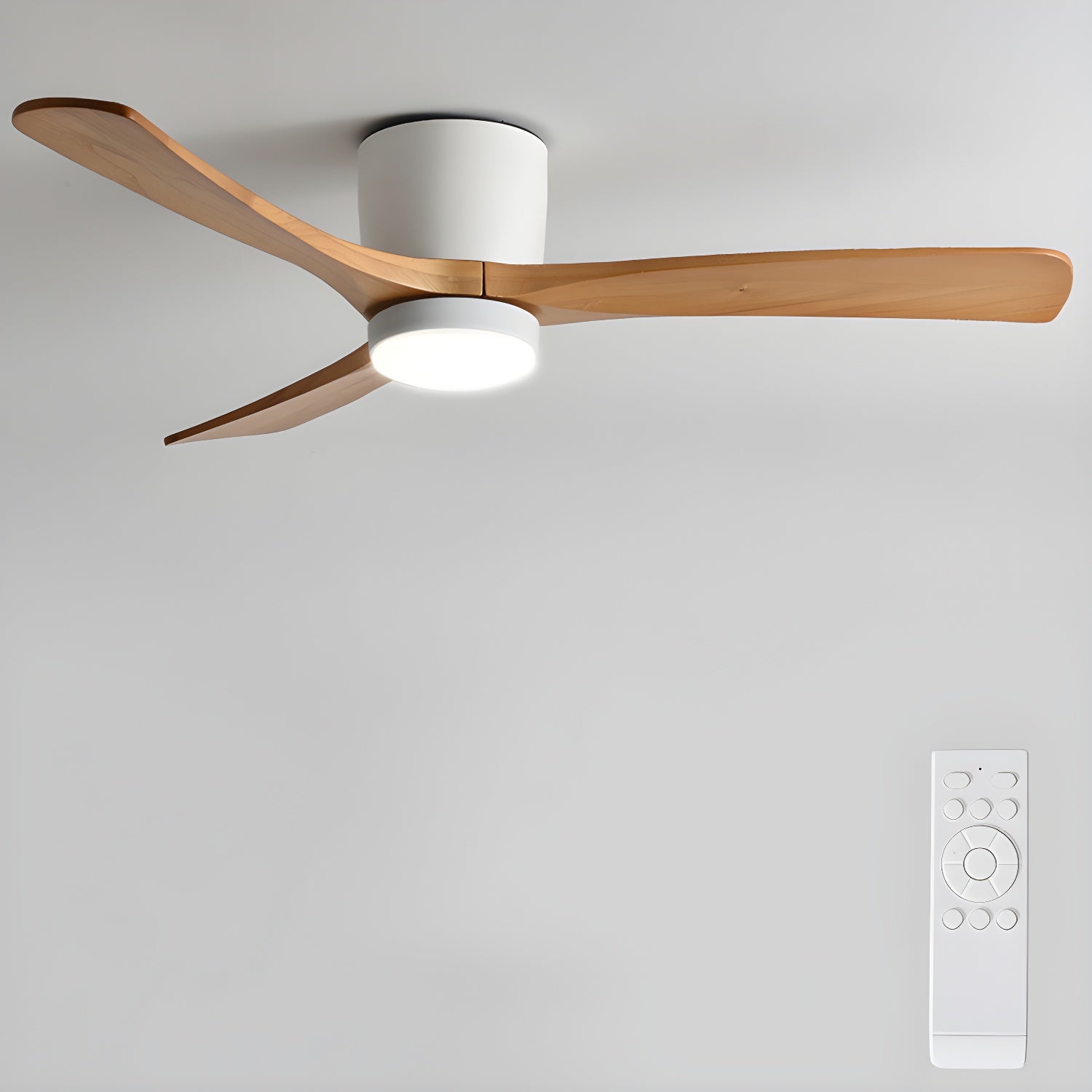 Nordic Holzbodenventilator mit Licht 42/48 Zoll mit LED für Wohnzimmer &amp; Schlafzimmer Beleuchtung
