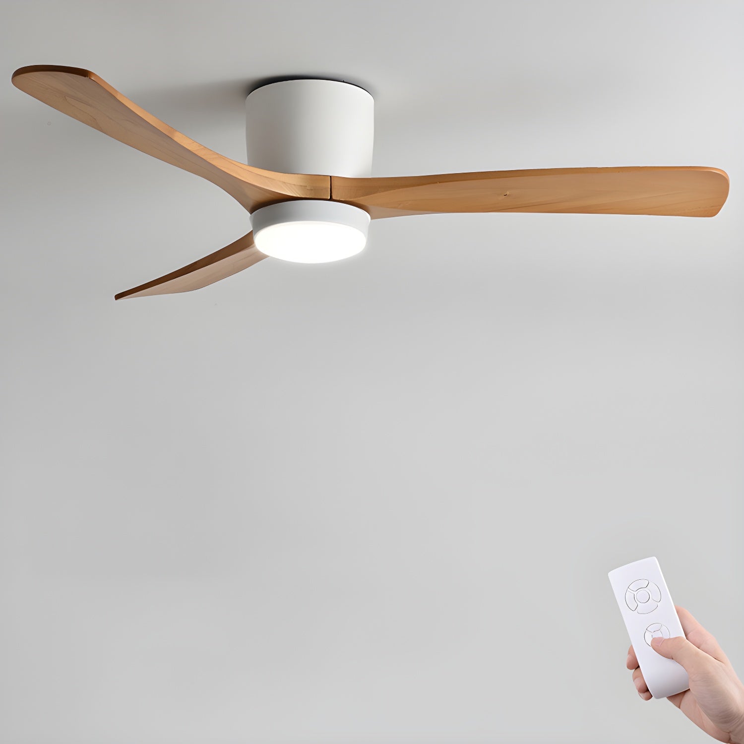 Nordic Holzbodenventilator mit Licht 42/48 Zoll mit LED für Wohnzimmer &amp; Schlafzimmer Beleuchtung