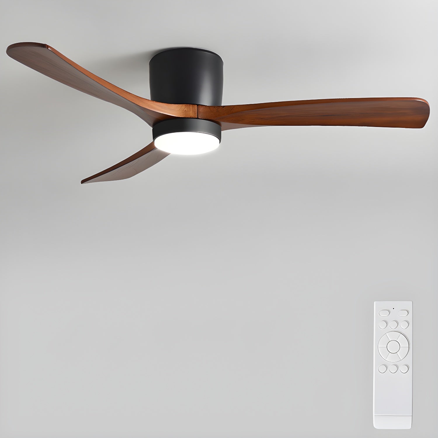 Nordic Holzbodenventilator mit Licht 42/48 Zoll mit LED für Wohnzimmer &amp; Schlafzimmer Beleuchtung