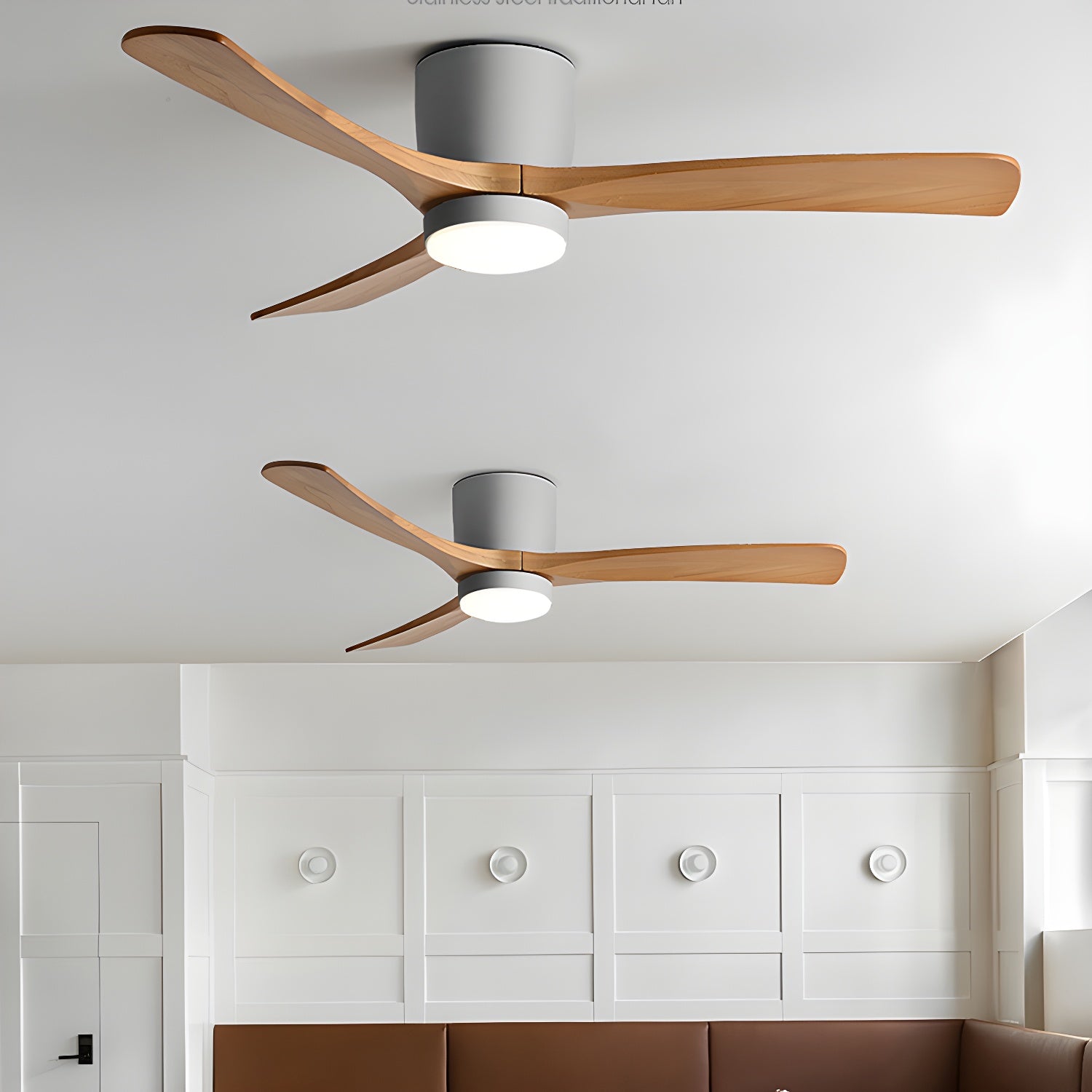 Nordic Holzbodenventilator mit Licht 42/48 Zoll mit LED für Wohnzimmer &amp; Schlafzimmer Beleuchtung