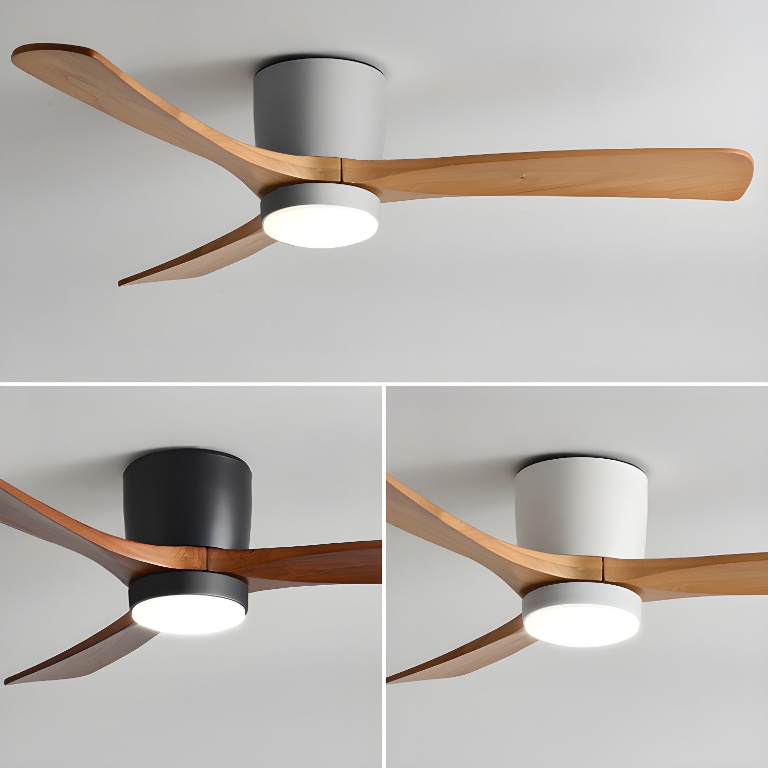Nordic Holzbodenventilator mit Licht 42/48 Zoll mit LED für Wohnzimmer &amp; Schlafzimmer Beleuchtung