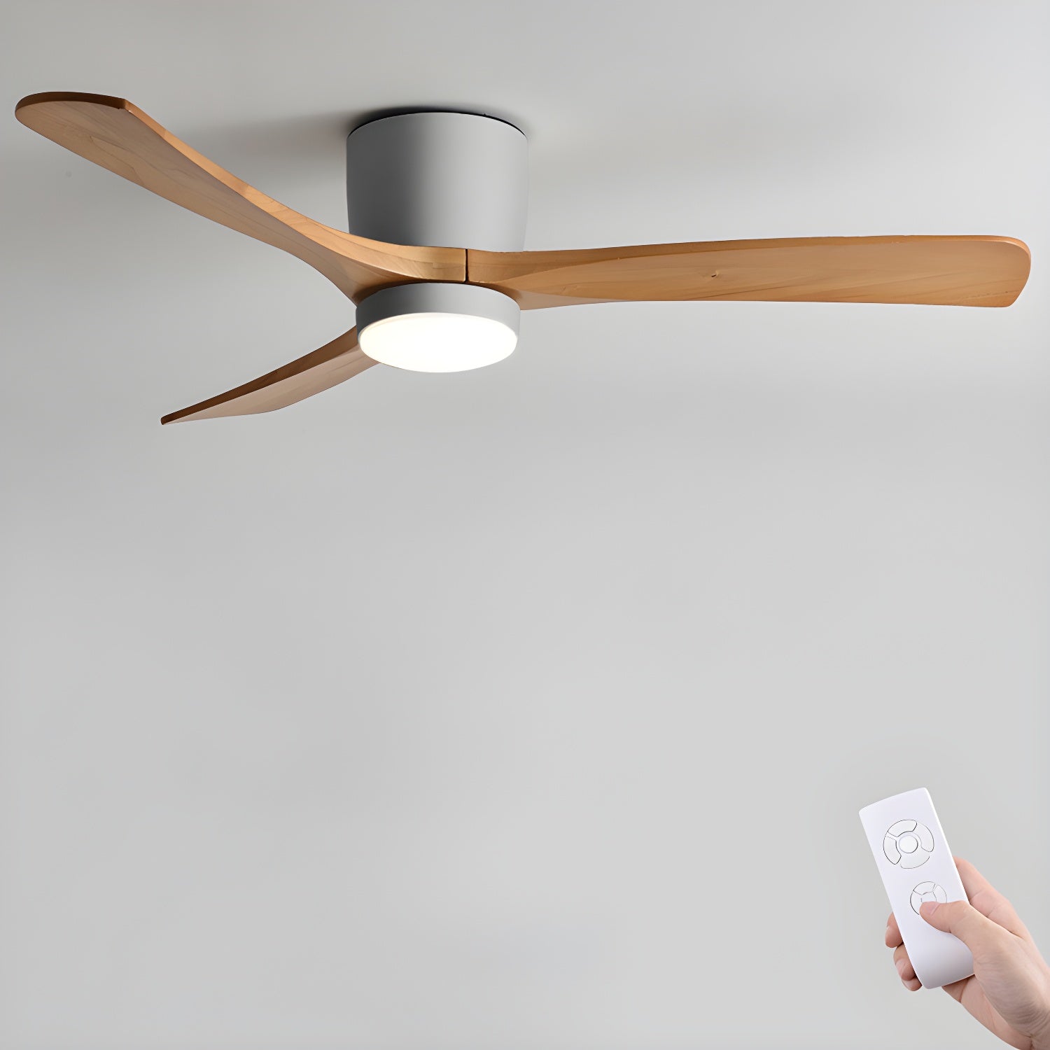 Nordic Holzbodenventilator mit Licht 42/48 Zoll mit LED für Wohnzimmer &amp; Schlafzimmer Beleuchtung