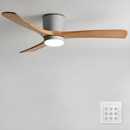 Nordic Holzbodenventilator mit Licht 42/48 Zoll mit LED für Wohnzimmer &amp; Schlafzimmer Beleuchtung