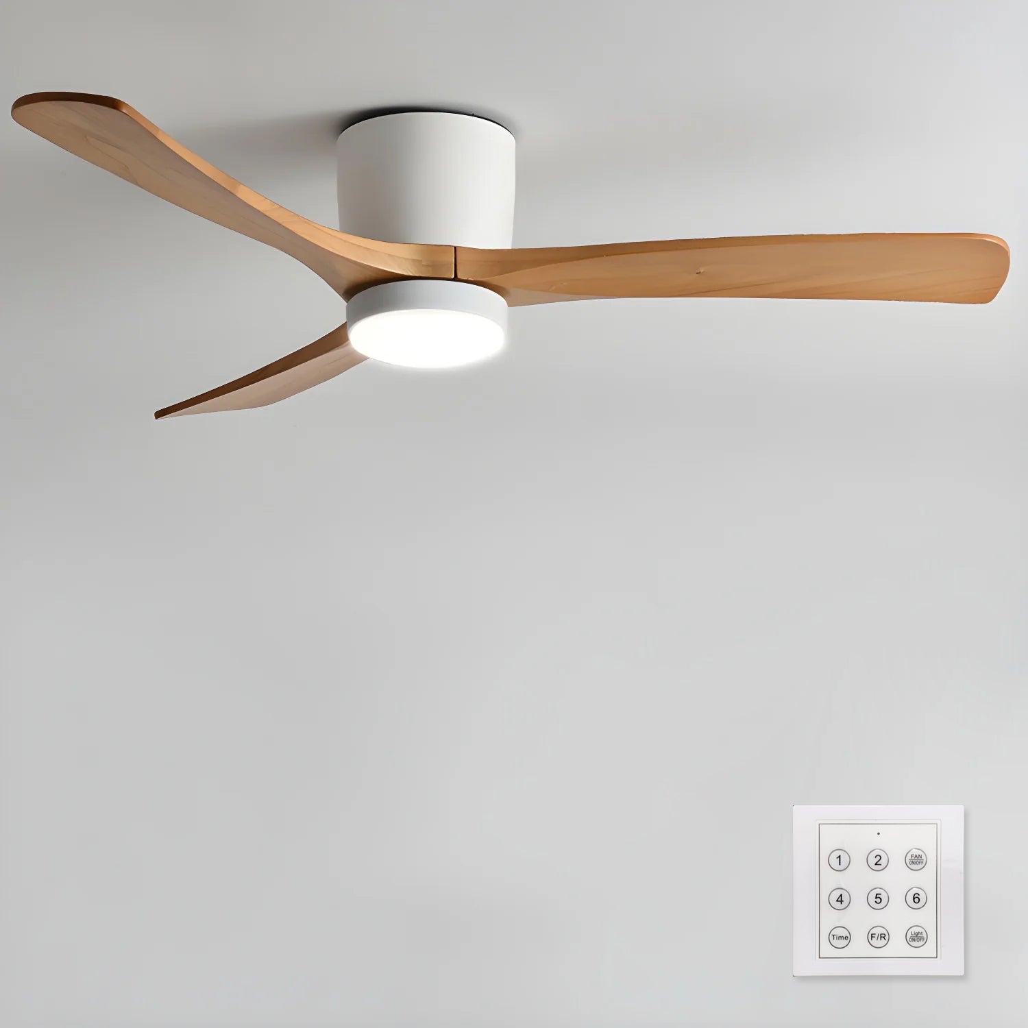 Nordic Holzbodenventilator mit Licht 42/48 Zoll mit LED für Wohnzimmer &amp; Schlafzimmer Beleuchtung