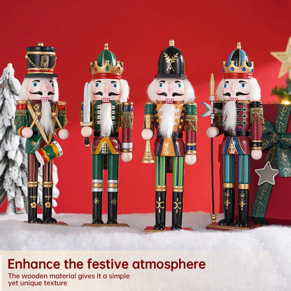 Nussknacker Soldat | Weihnachtsdekoration 30 cm Holz Bunt