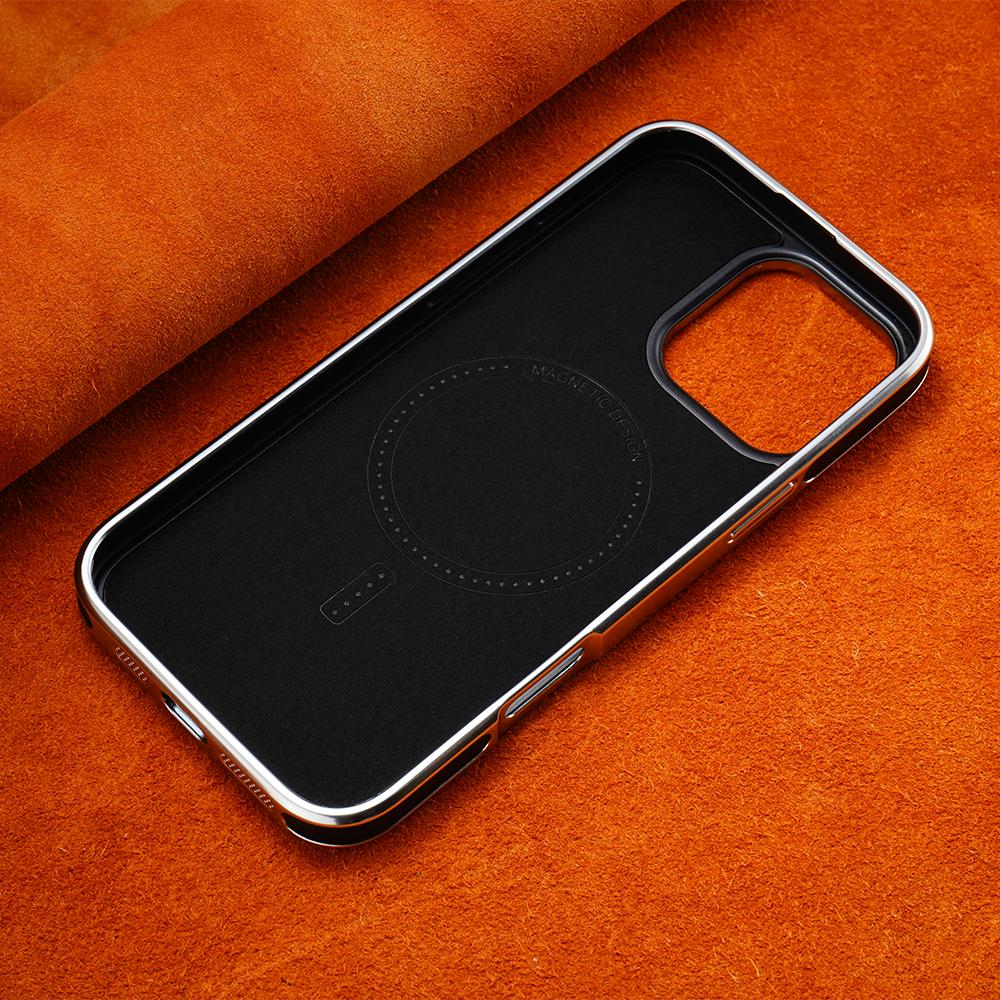 Luxuriöse MagSafe magnetische Lederhandyhülle - Premium weiches Leder mit verbesserter Griffigkeit