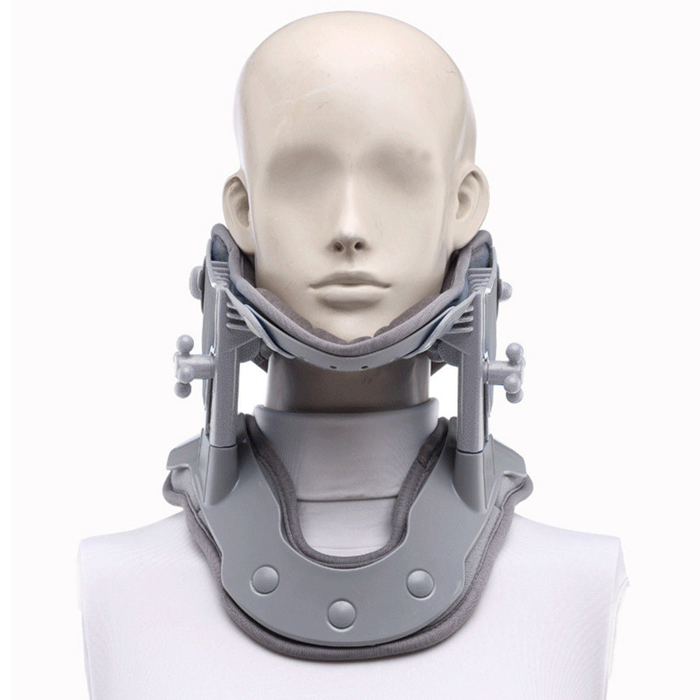 Warming neck brace with traction for pain relief