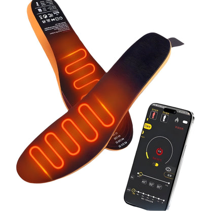 Wiederaufladbare Elektrische Beheizbare Einlegesohlen mit Fernbedienung, Titan-Heizmaterial, 8 Stunden Laufzeit
