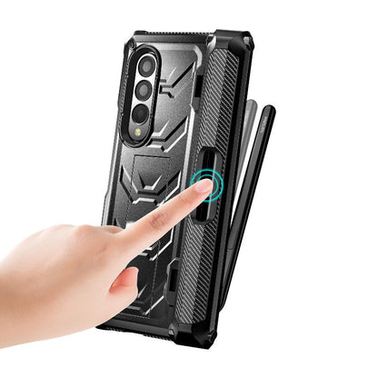 Magnetisches Scharnier, Schiebestiftschlitz, Hülle mit Ständer für Samsung Galaxy Z Fold 3 4