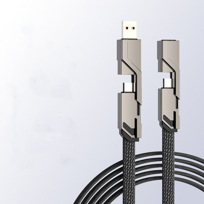 Multi-Ladekabel-Kombi-Lightning/Typ C/USB-A-Anschlüsse – 60 W [Schnelles Laden und Datensynchronisierung]