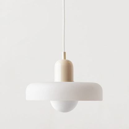 Bauhaus Pendelleuchte aus Farbglas