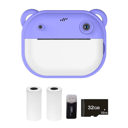 1080P Kinder Digitalkamera mit Thermodruck, 2,4-Zoll IPS-Bildschirm, Selfie &amp; Video, Autofokus, inklusive 2 Druckpapierrollen
