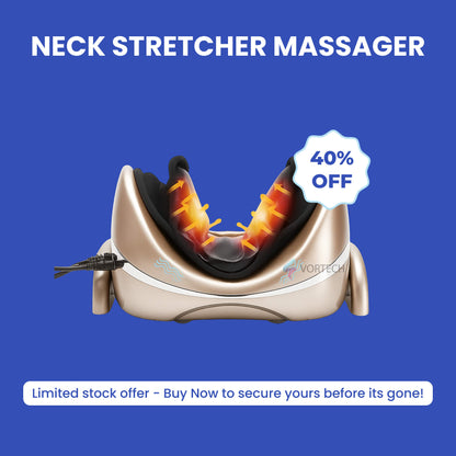 Nackenstrecker-Massagegerät mit Vibe-Technologie, Wärmetherapie &amp; kabellos