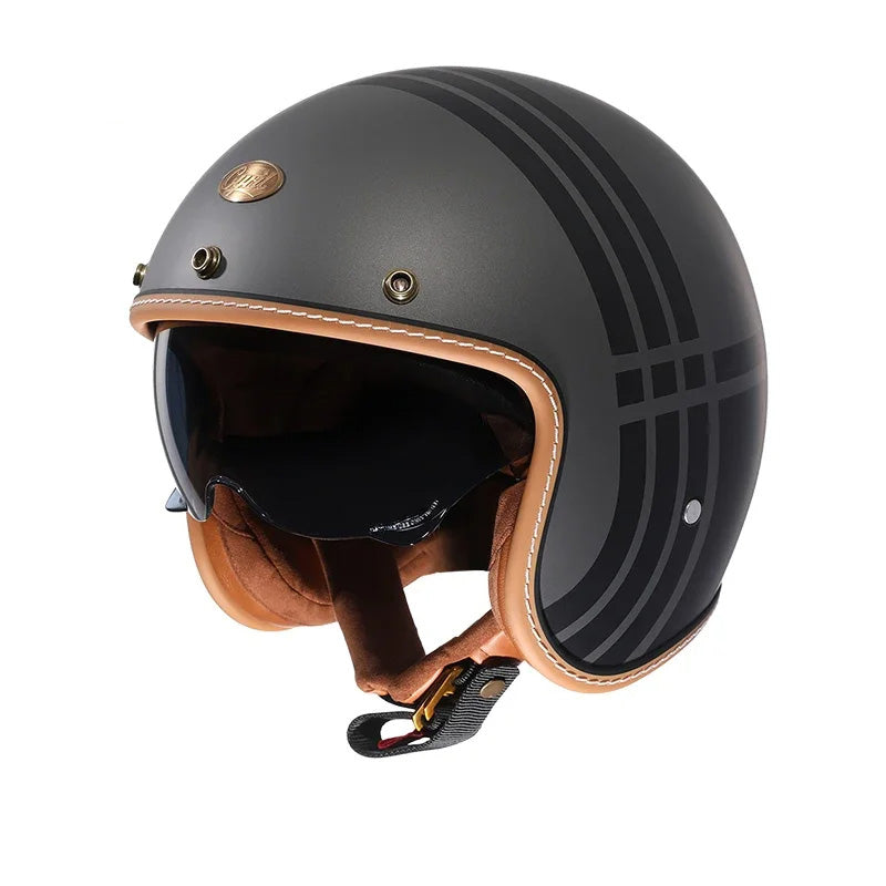 Klassischer Retro-Motorradhelm für Herren und Damen