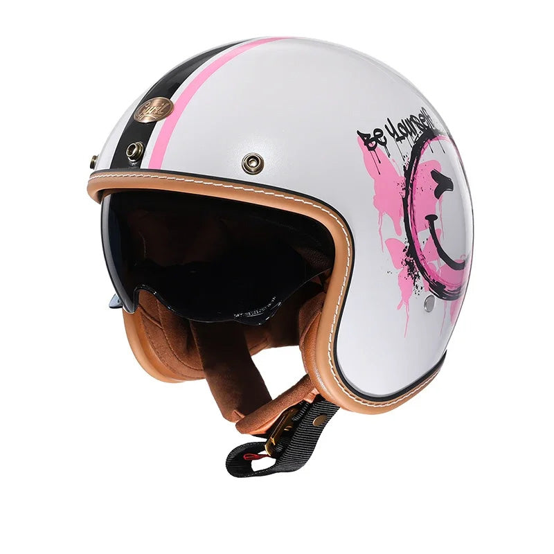 Klassischer Retro-Motorradhelm für Herren und Damen