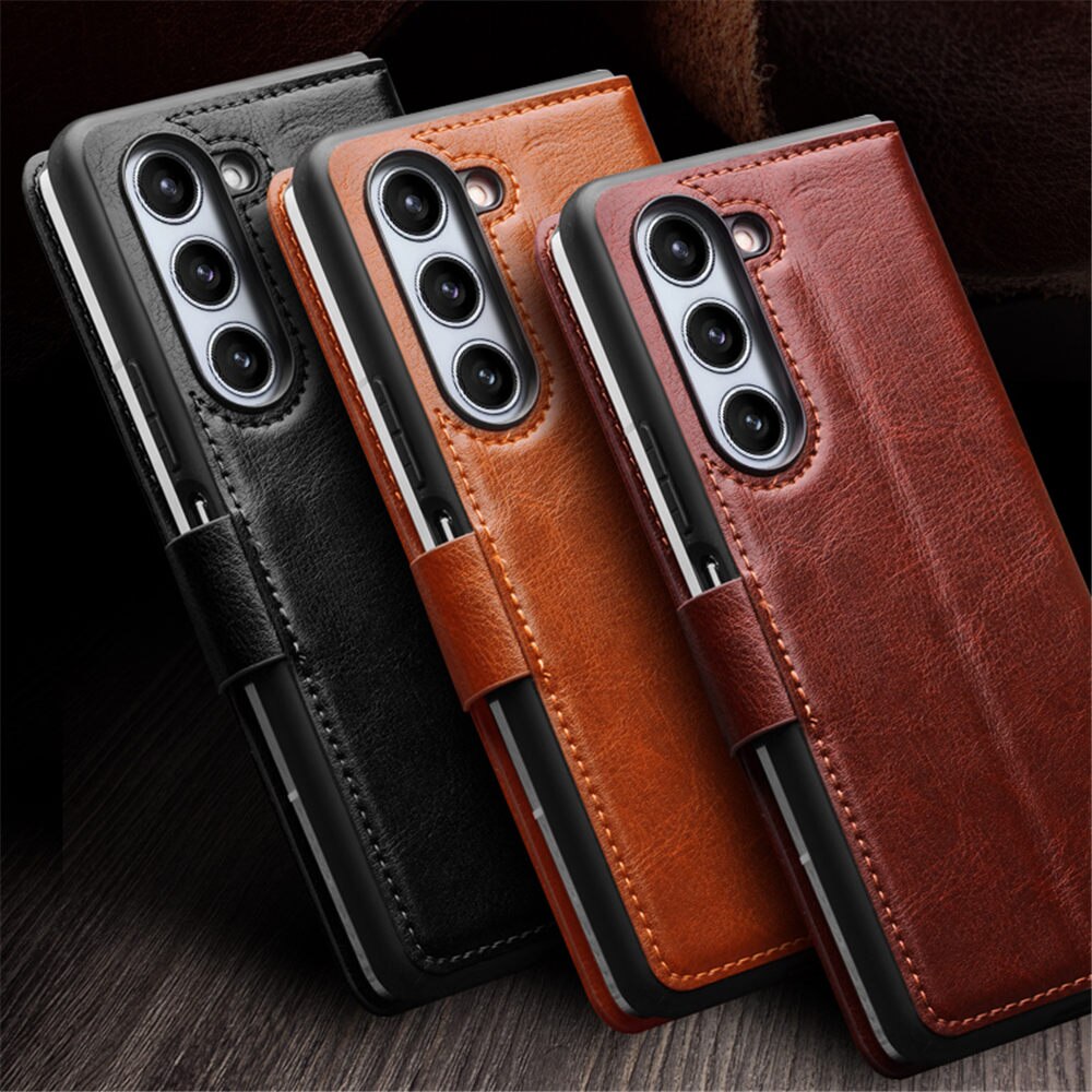 Retro Business Magnetische Leder Flip Fall Für Samsung Galaxy Z Fold 5 4