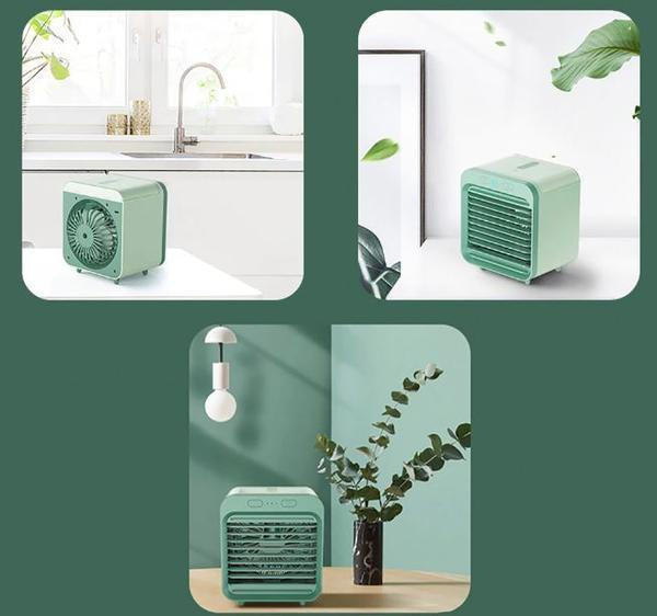 Tragbarer Mini-Luftkühler 500 ml – Leise, Wiederaufladbar, 3 Stufen, Luftbefeuchter &amp; Luftreiniger