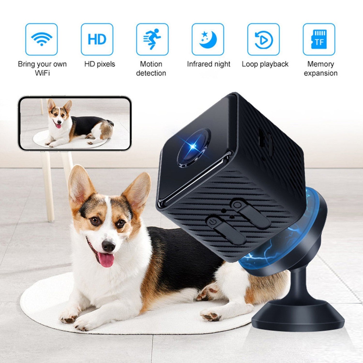 X2 Mini Smart-Sicherheitskamera - Drahtlose 1080P HD-Überwachung mit Nachtsicht