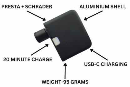Ultra-kompakte Mini-Elektropumpen für Fahrräder mit Type-C wiederaufladbarem Akku – Passt auf Schrader- und Presta-Ventile