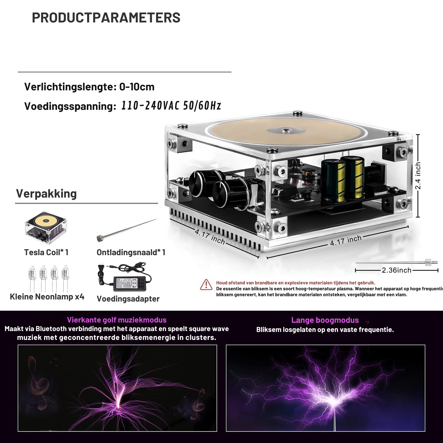 Multifunktionaler Tesla Musiklautsprecher | Plasma Blitzlautsprecher | Drahtloser Bluetooth-Sound