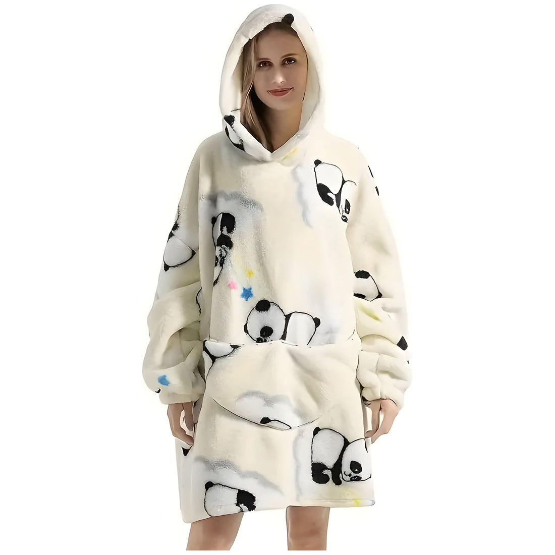 Patrina | Kapuzen-Decke aus Fleece mit Wendedesign