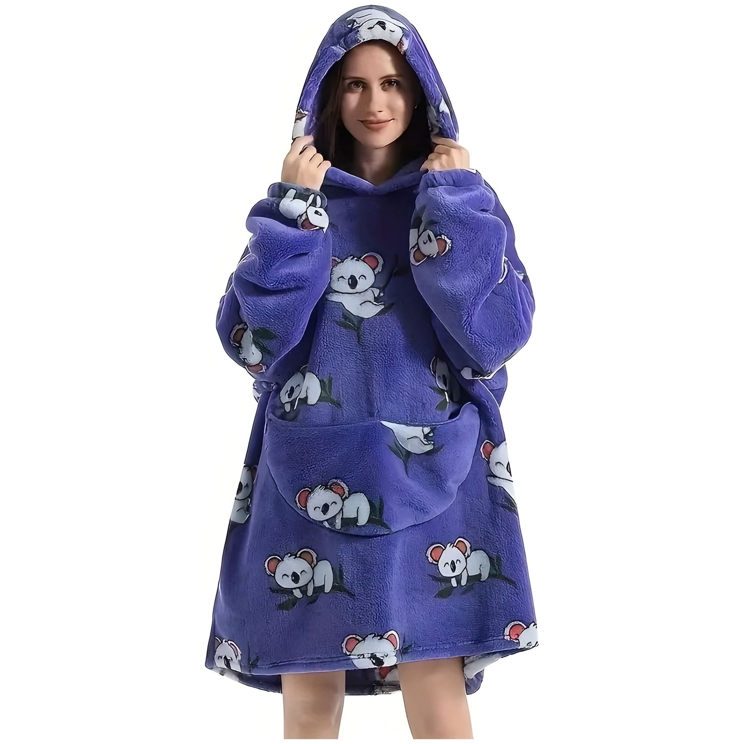 Patrina | Kapuzen-Decke aus Fleece mit Wendedesign