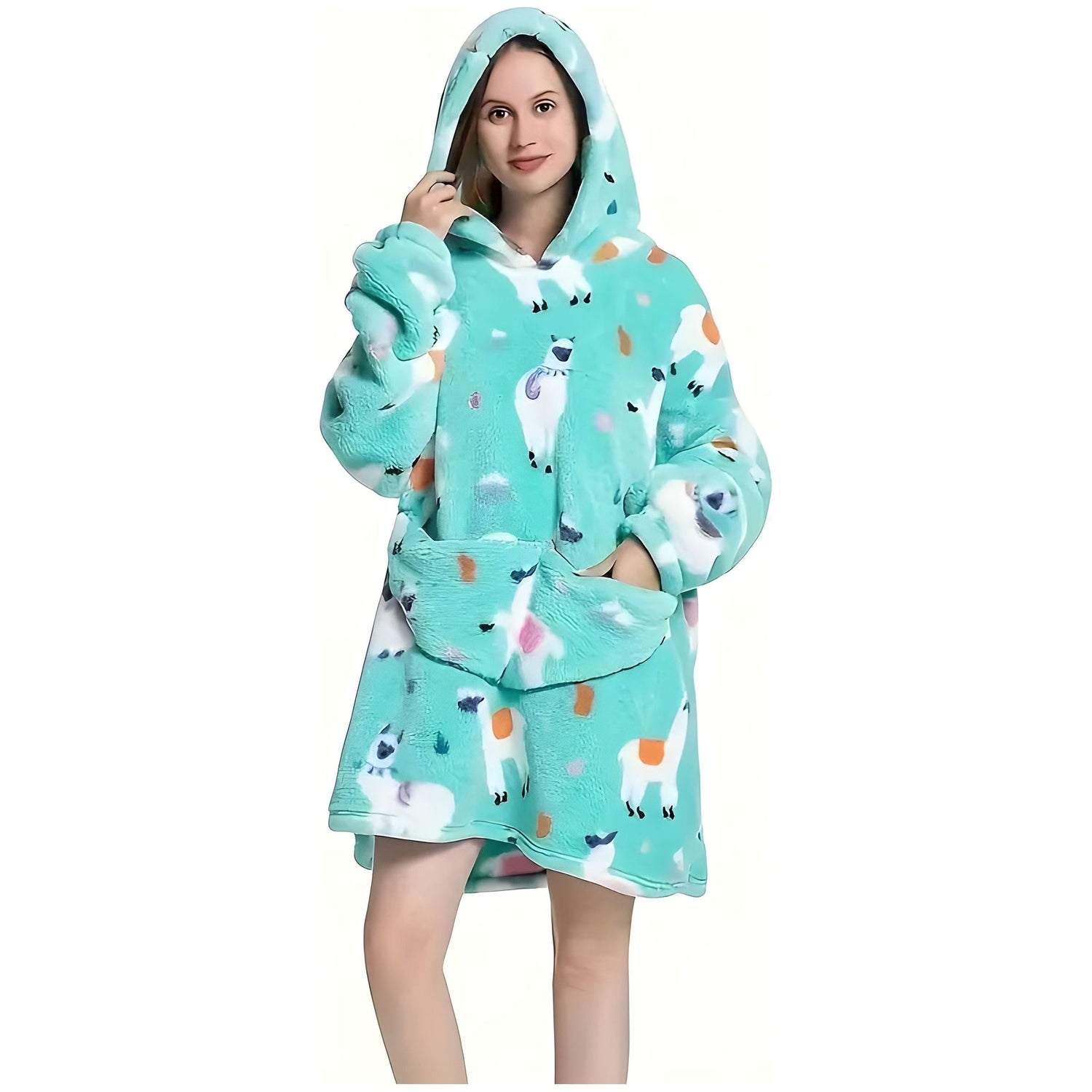 Patrina | Kapuzen-Decke aus Fleece mit Wendedesign