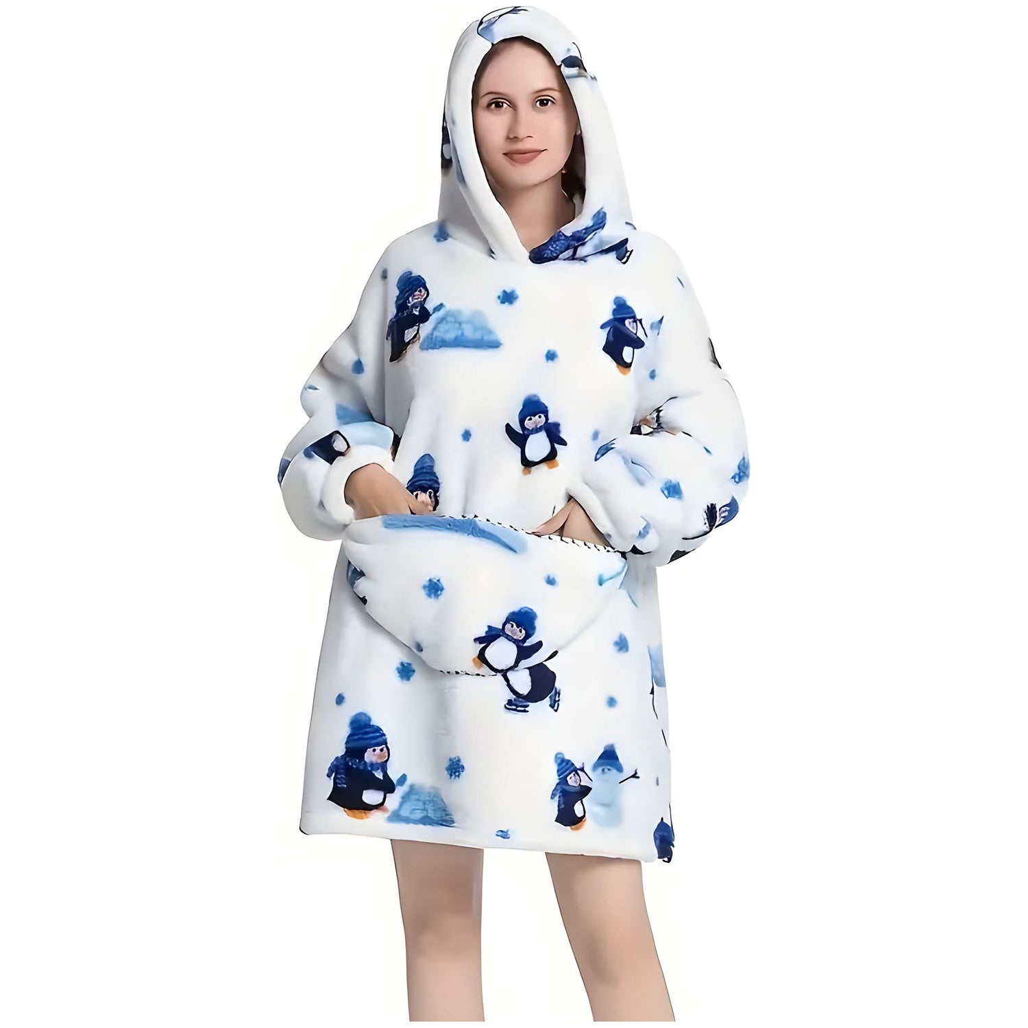 Patrina | Kapuzen-Decke aus Fleece mit Wendedesign