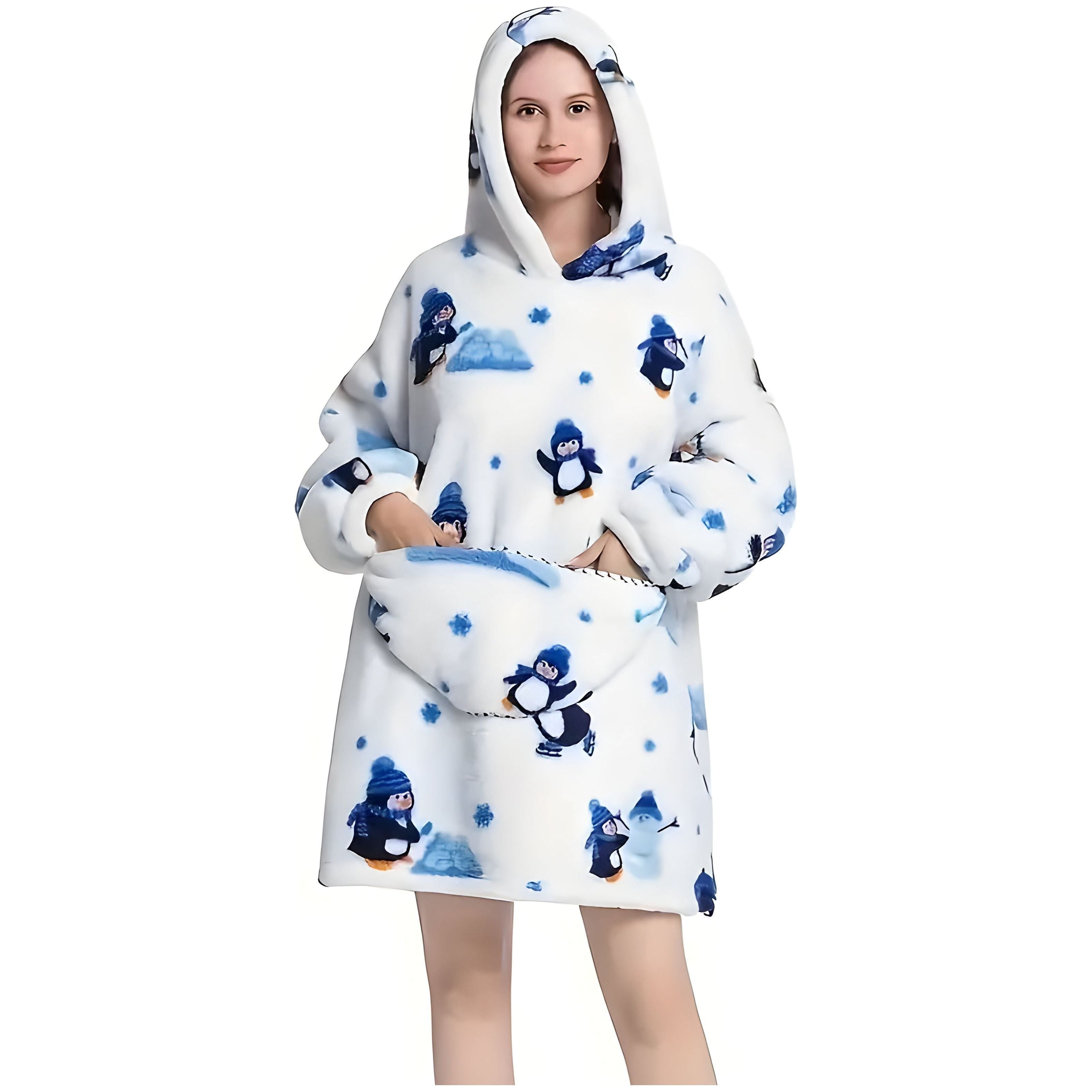 Patrina | Kapuzen-Decke aus Fleece mit Wendedesign