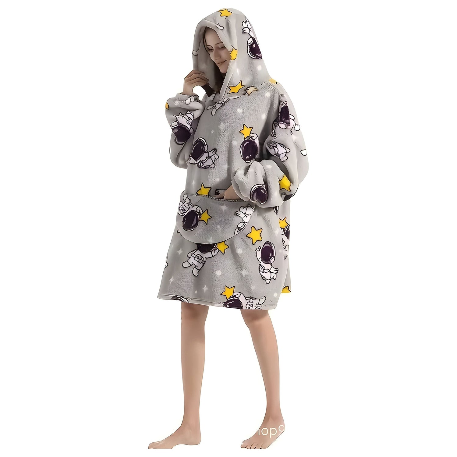 Patrina | Kapuzen-Decke aus Fleece mit Wendedesign