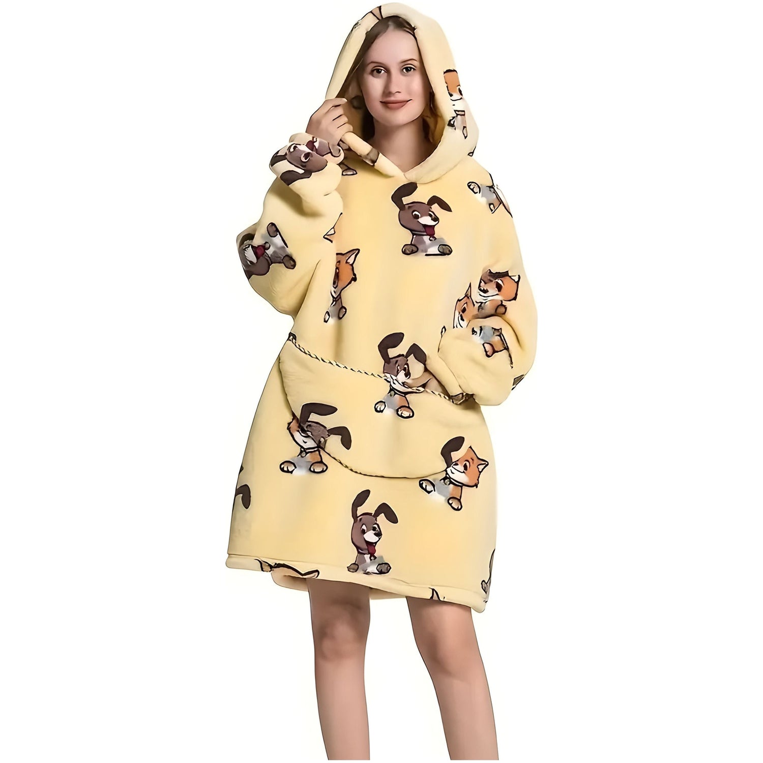 Patrina | Kapuzen-Decke aus Fleece mit Wendedesign