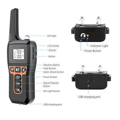 Zelara 1000m Wasserdichte Hunde Trainingshalsband